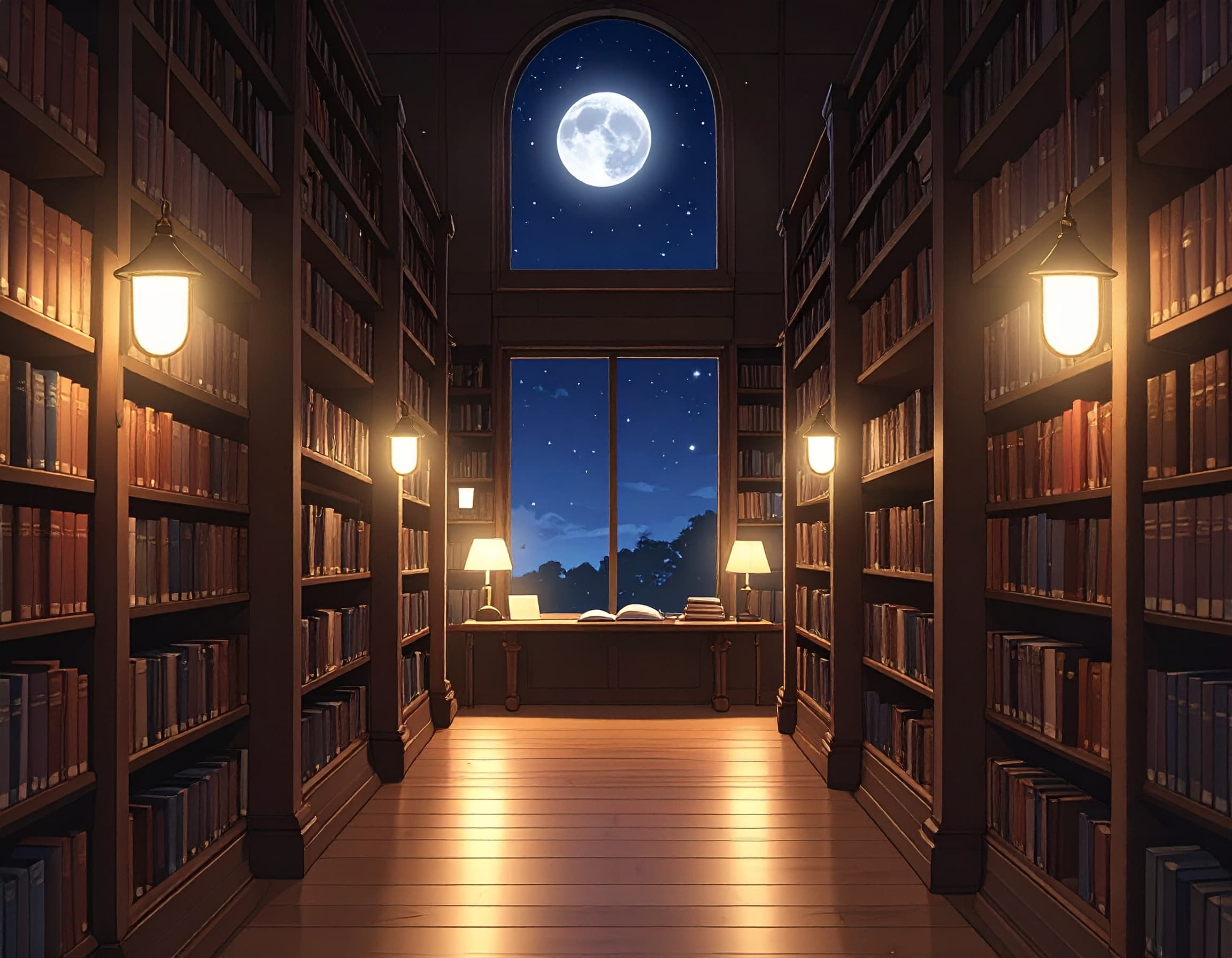 夜の図書館