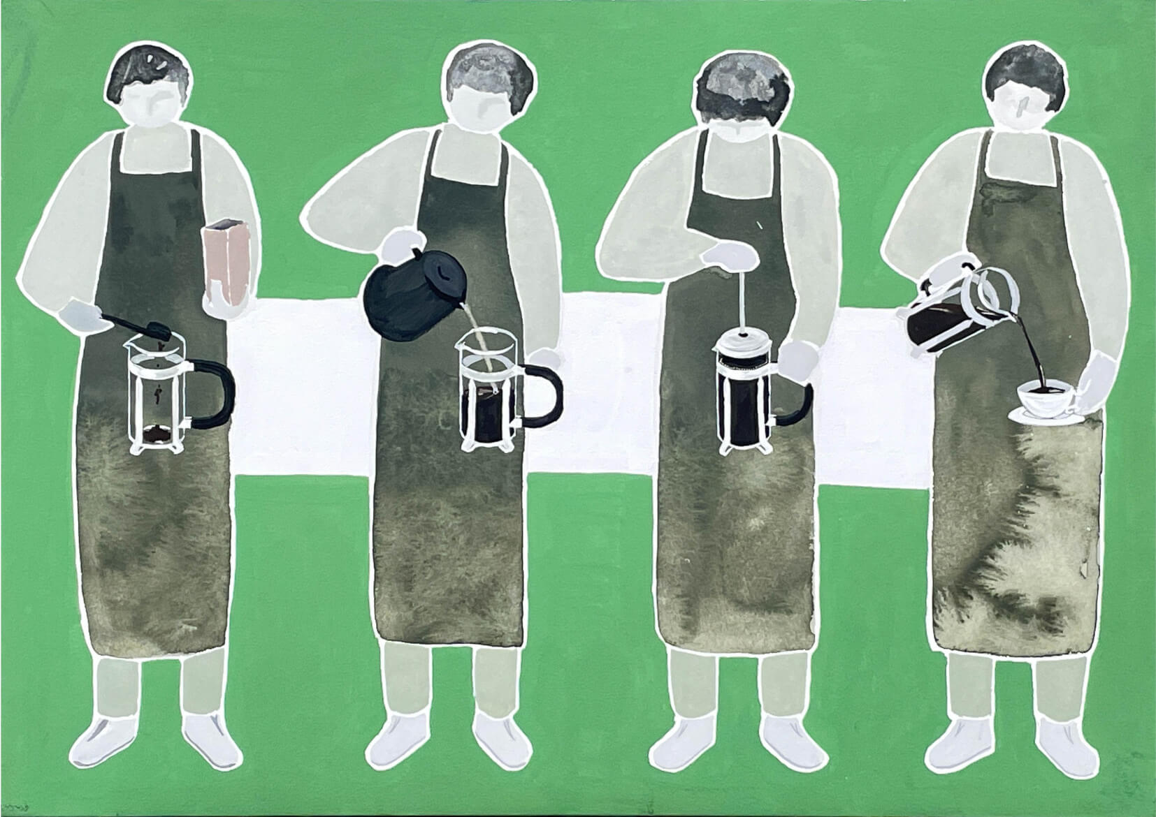 平面 イラストレーション課題「働く人」作品 イメージ