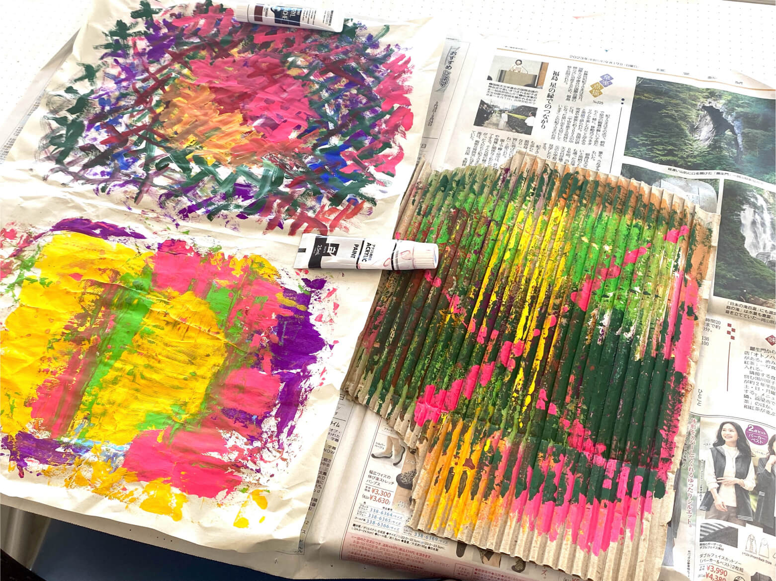 視覚デザイン テクスチャー研究 授業風景 イメージ