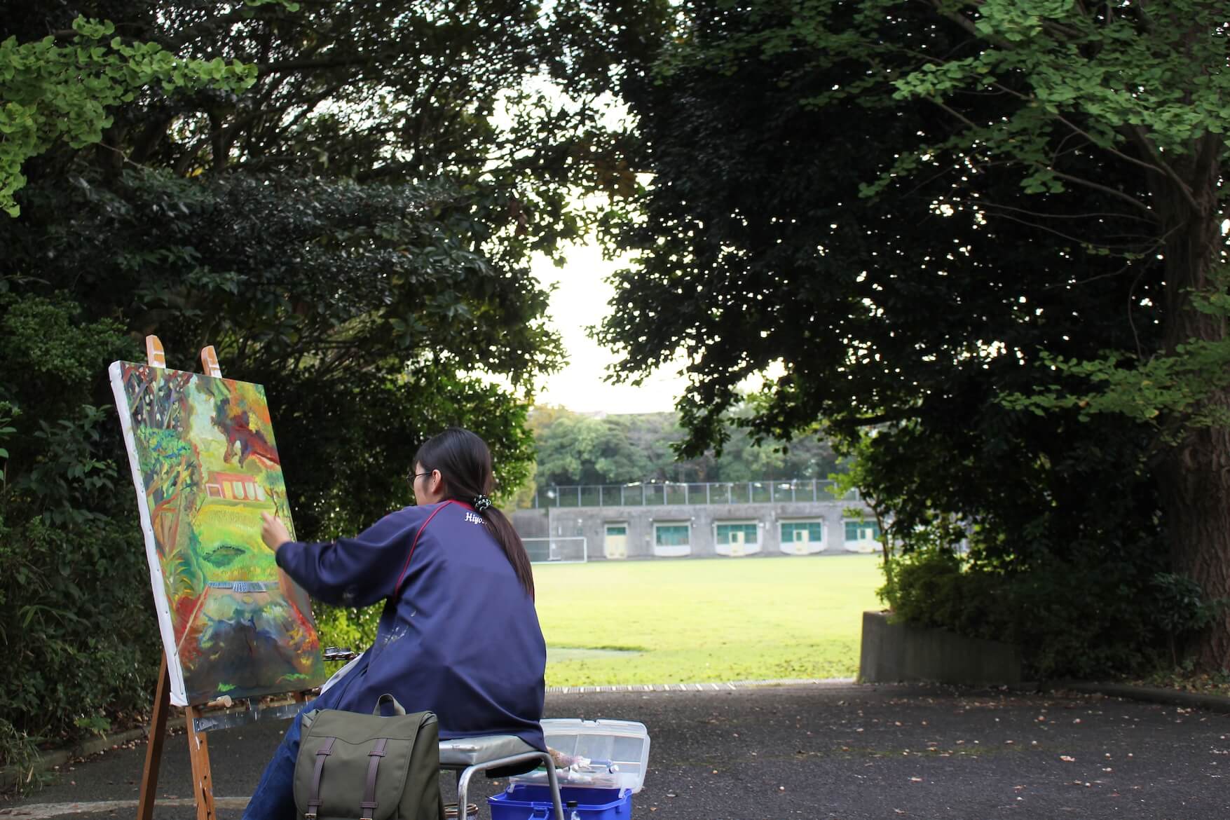 絵画基礎Ⅲ（風景）授業風景1 イメージ