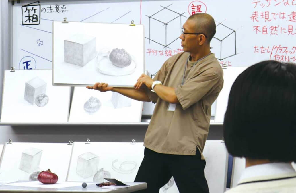 描き講習（来場型）の制作風景